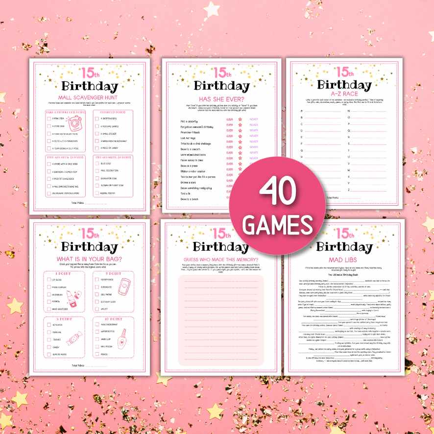 15TH BIRTHDAY PARTY GAMES PRINTABLE - Image 2