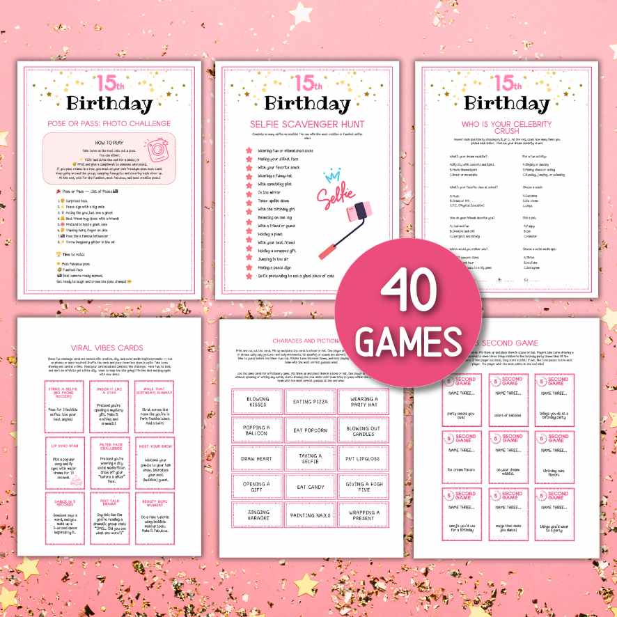 15TH BIRTHDAY PARTY GAMES PRINTABLE - Image 3