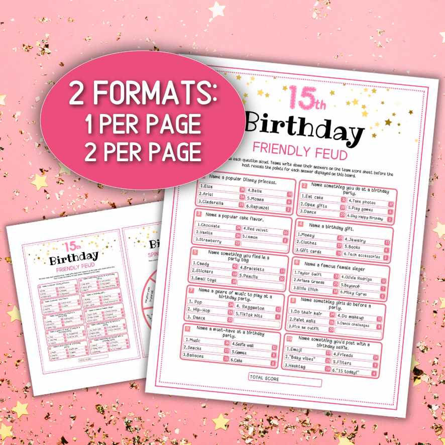 15TH BIRTHDAY PARTY GAMES PRINTABLE - Image 5