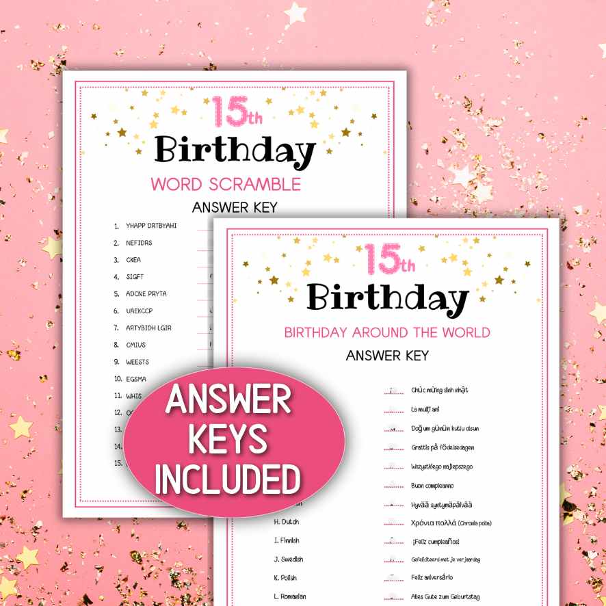 15TH BIRTHDAY PARTY GAMES PRINTABLE - Image 6