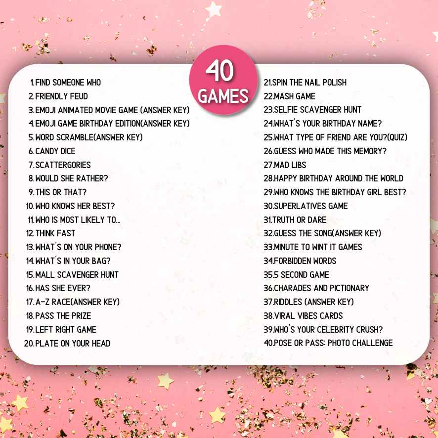 15TH BIRTHDAY PARTY GAMES PRINTABLE - Image 7