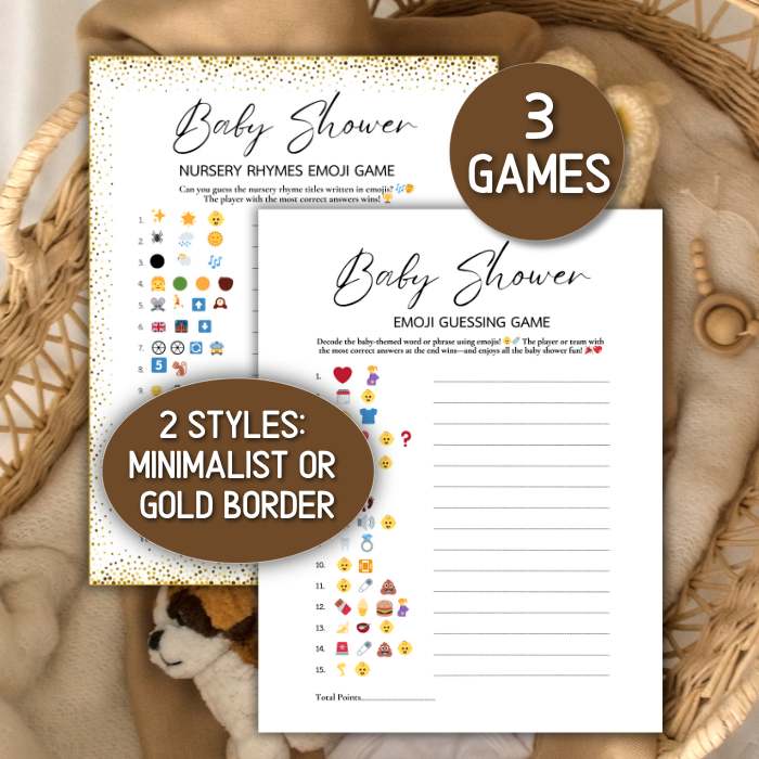 BABY SHOWER EMOJI GAME BUNDLE