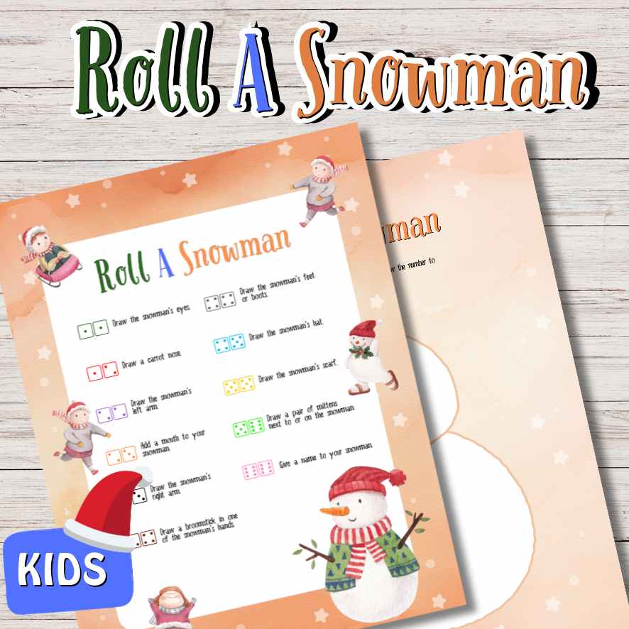 CHRISTMAS ROLL A SNOWMAN DICE GAME