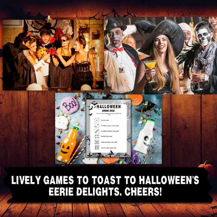 HALLOWEEN DRINKING GAMES BLACK WHITE - Image 2