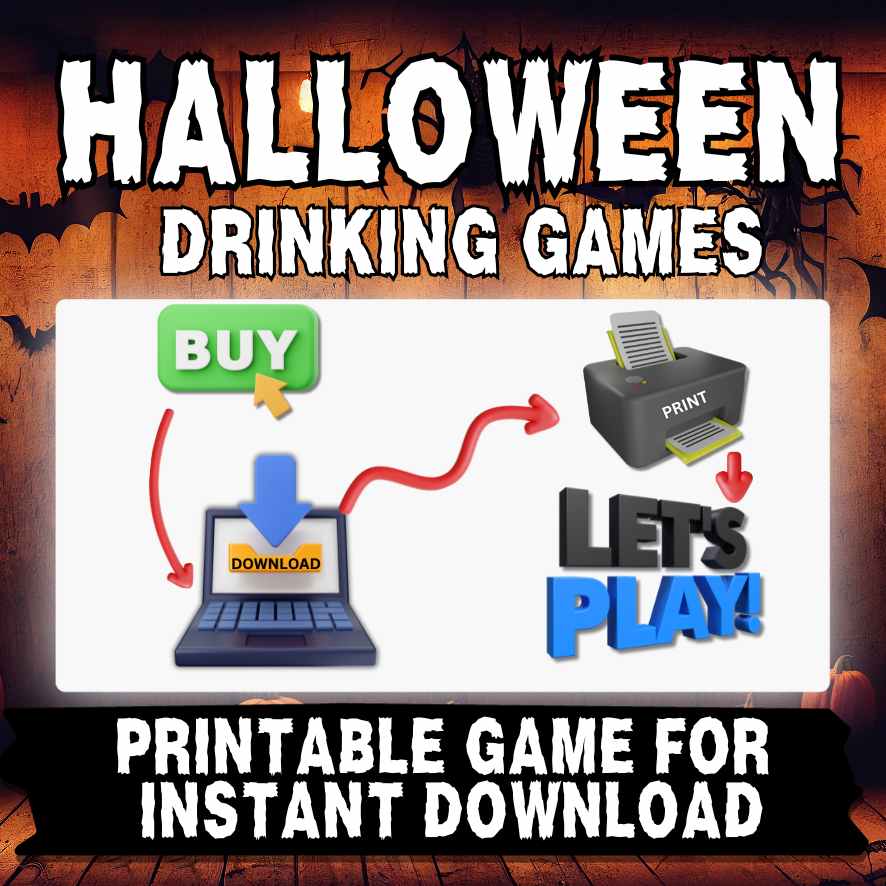 HALLOWEEN DRINKING GAMES BLACK WHITE - Image 5