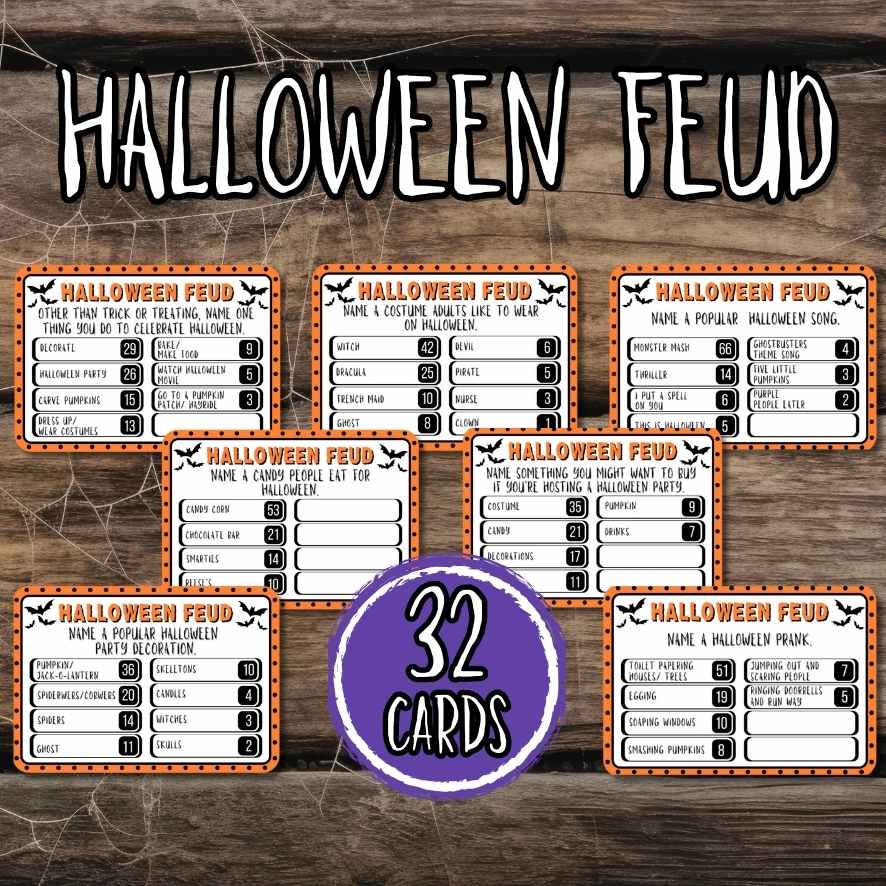 HALLOWEEN FEUD GAME PRINTABLE FOR ADULT
