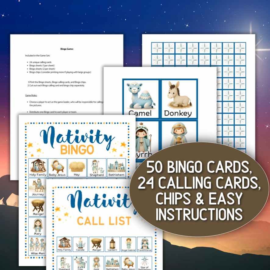 NATIVITY BINGO PRINTABLE 50 CARDS - Image 2