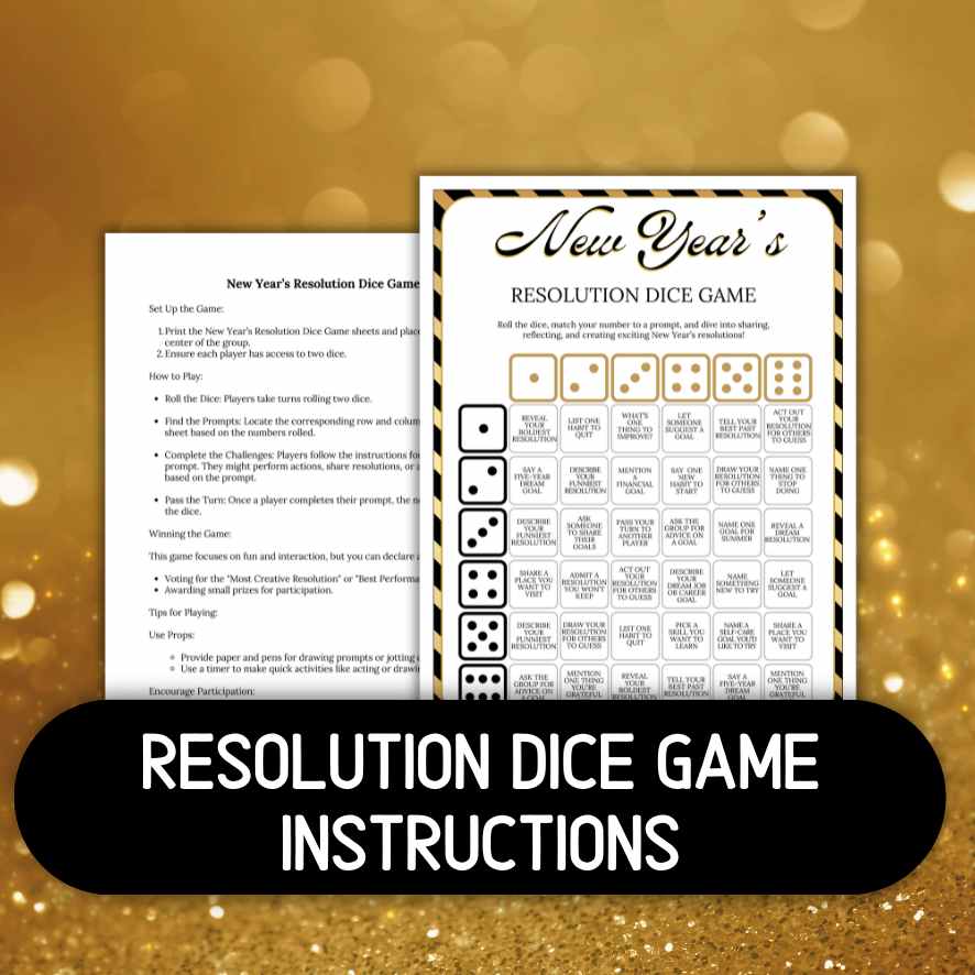 NEW YEAR'S RESOLUTION DICE GAME - Image 2