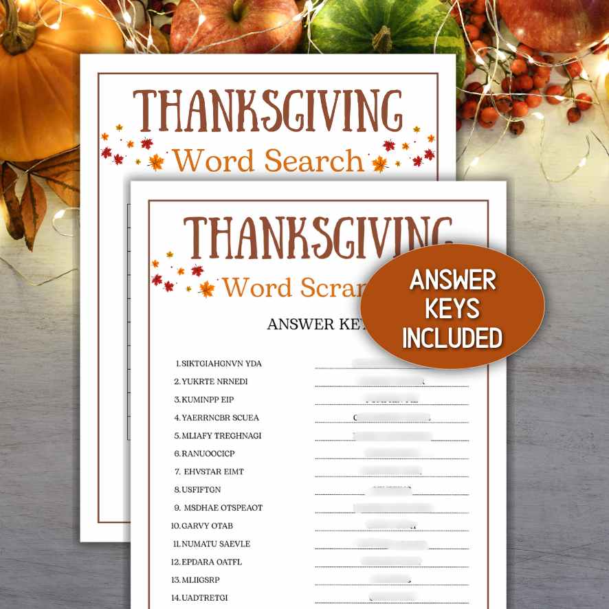 THANKSGIVING WORD SEARCH AND SCRAMBLE - Image 4