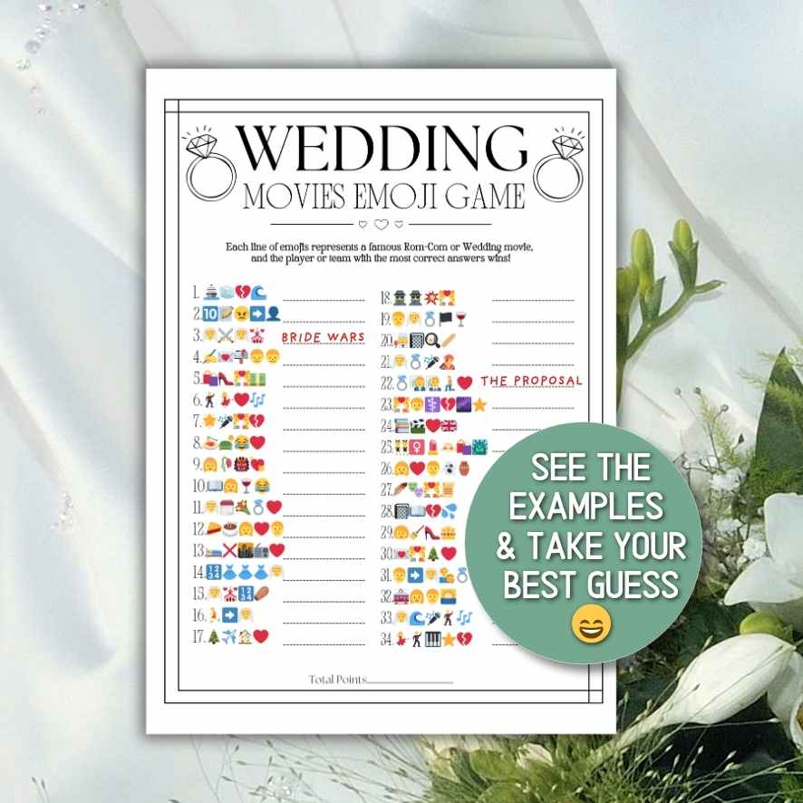 WEDDING  EMOJI GAME PRINTABLE - Image 2